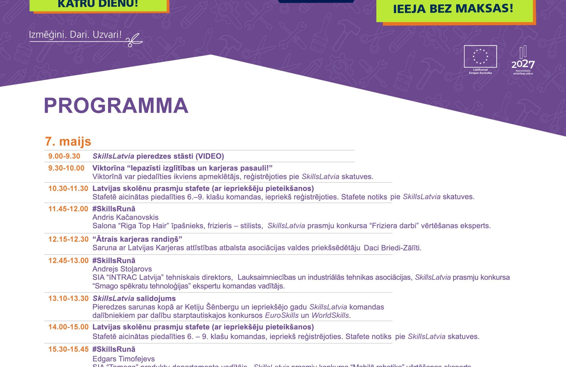 7. maijs – programma